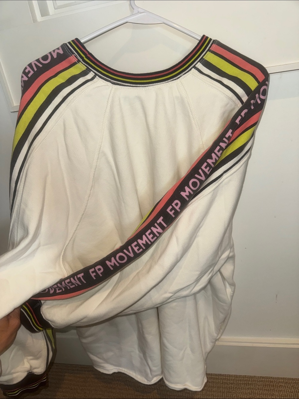 Free People Movement Long-Sleeve Sweatshirt with Colorful Stripes and pockets - Picture 2 of 6